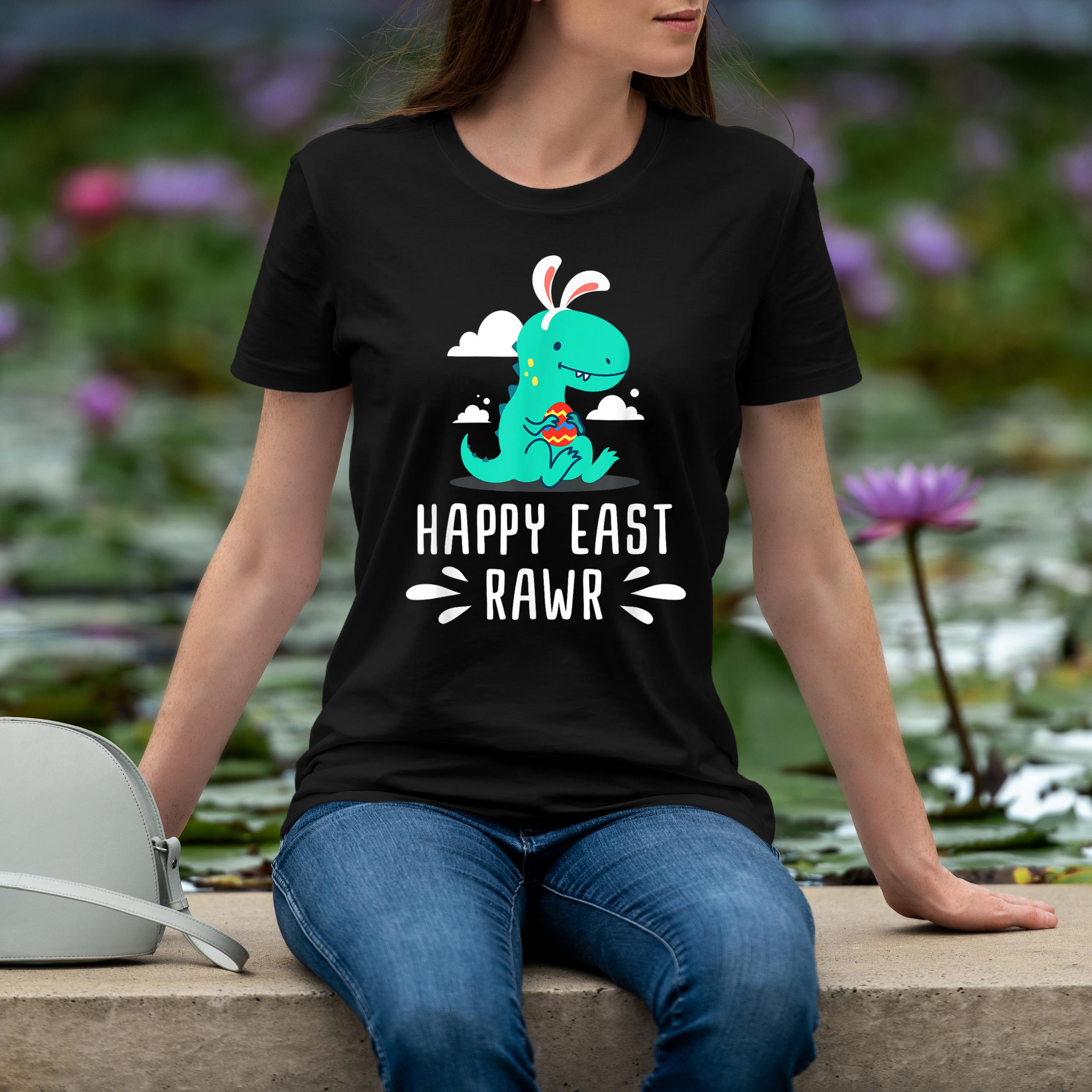 Kids T Rex Dino Easter Dinosaur Bunny Boys Girls Shirt 